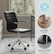 Martha Stewart Taytum Upholstered Office Chair in Black/Polished Nickel CH-142370-BK-MS - alternate 8